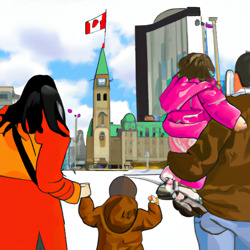 A family in Canada in an urban setting